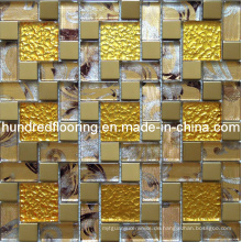Glasmischung Edelstahl Metall Mosaik Fliese (SM230)